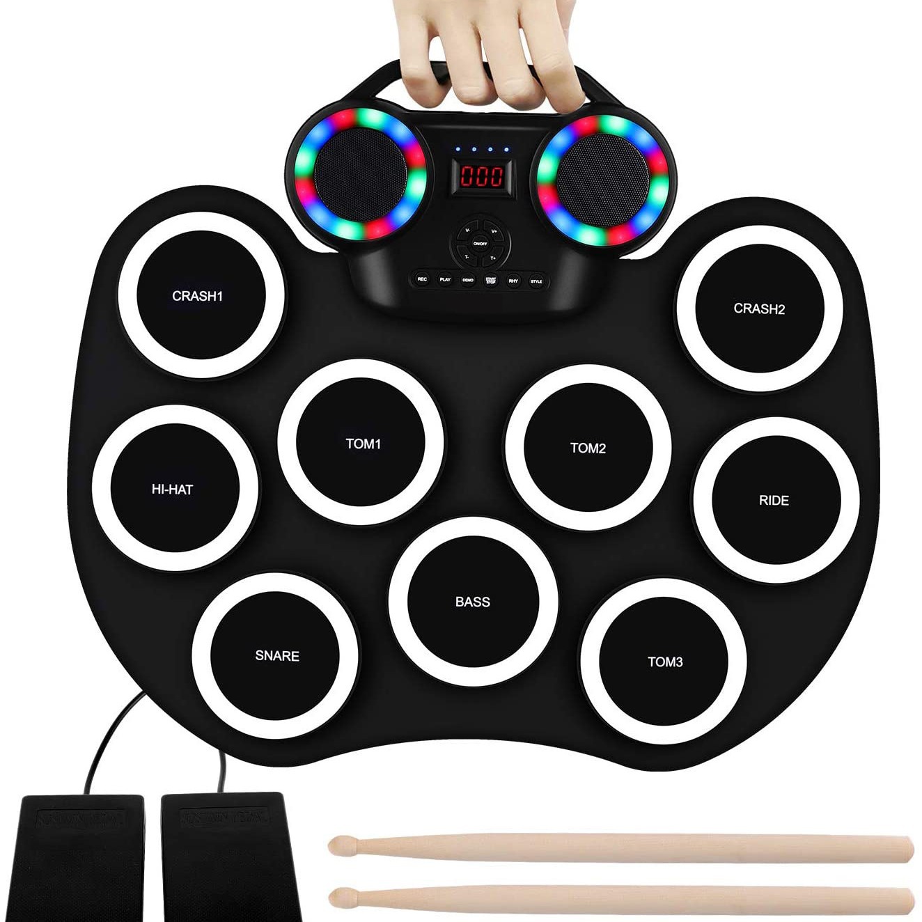 Electronic Drum Set Roll Up - Conjunto de bateria eletrônica portátil roll-up,