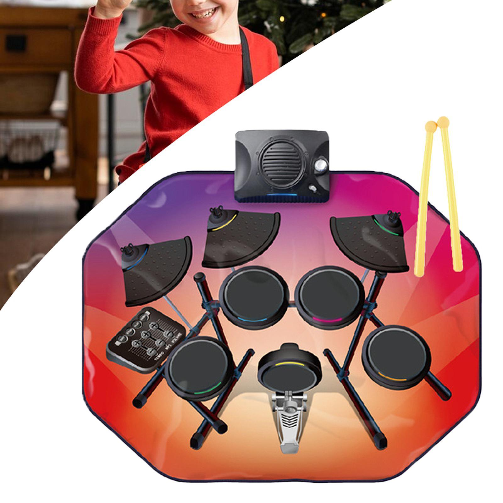 Electronic Drum Set Roll Up - Pad de prática de bateria dobrável,
