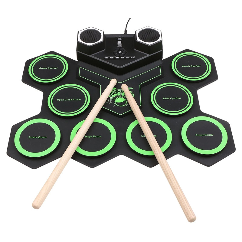 Electronic Drum Set Roll Up - Bateria Eletrônica Portátil, Kit de Bateria