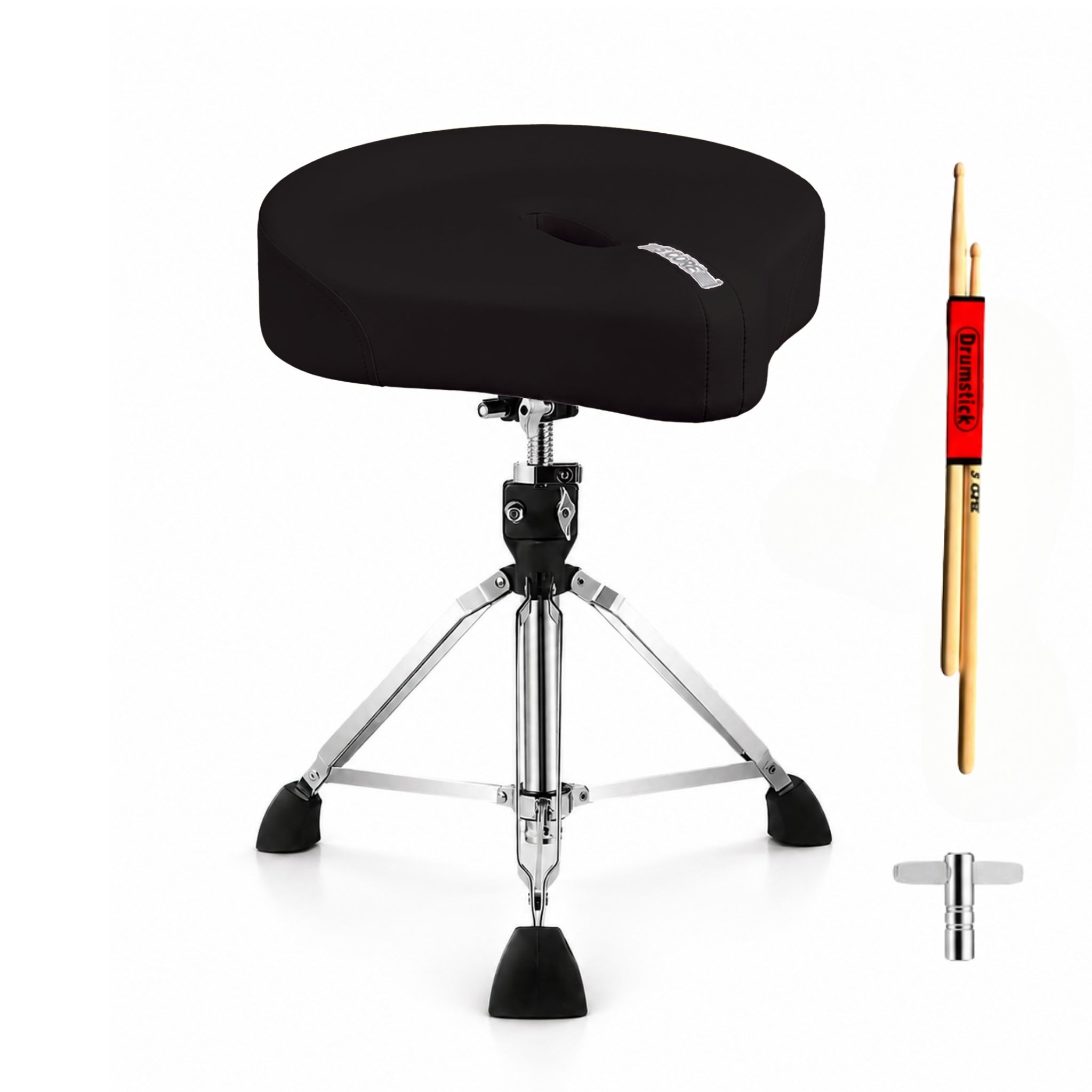 Drum Throne Adjustable - Banco de baterista ergonómico com 5