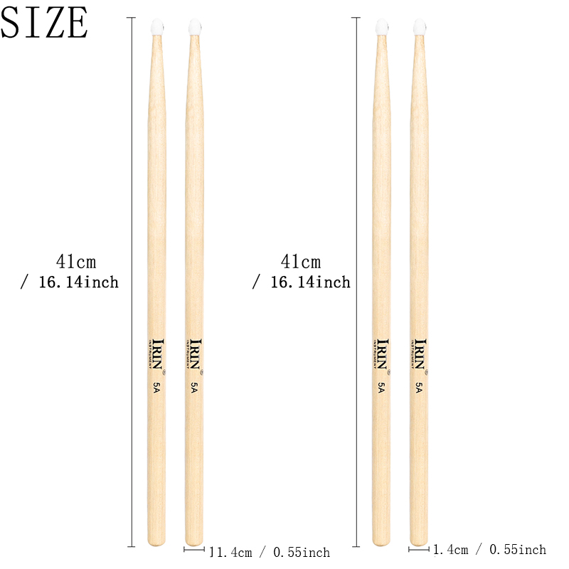 Baquetas de Bateria IRIN MD148 - Drumsticks 5A Maple avaliação e preço