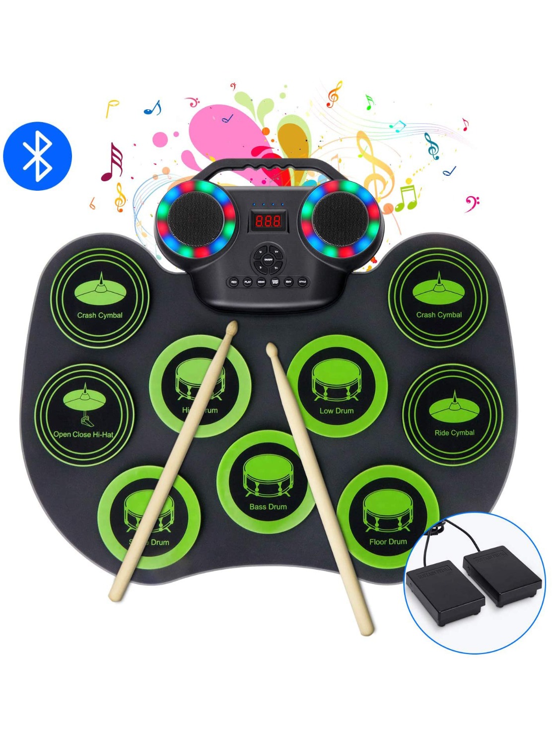 Conjunto de bateria eletrônica - Electronic Drum Set Roll Up avaliação e preço
