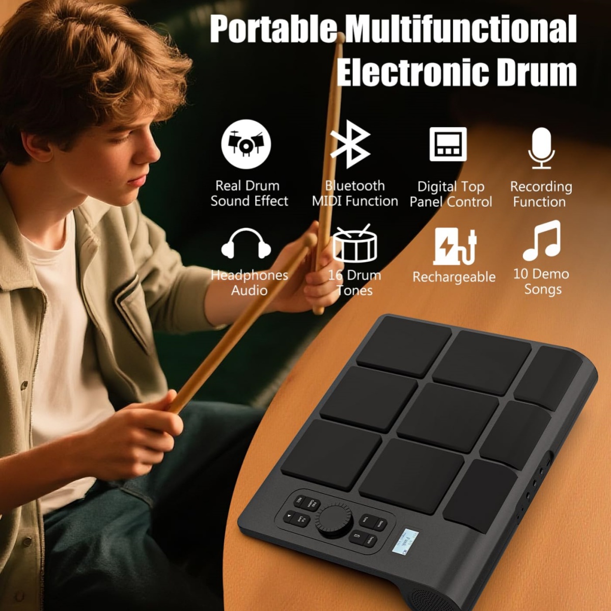 Conjunto de bateria eletrônica - Electronic Drum Set Roll Up avaliação e preço