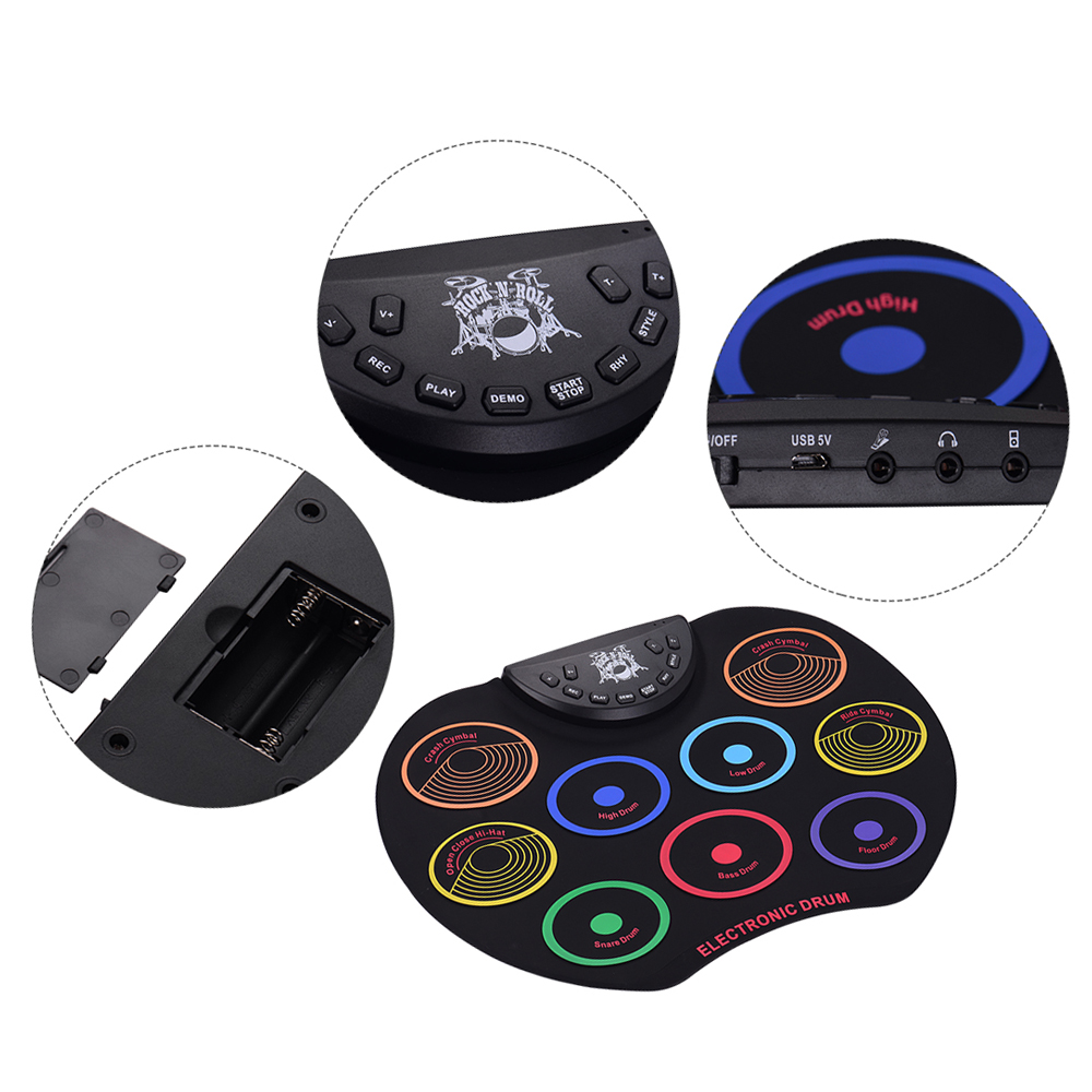 KD12 Roll-Up Drum Set com Peda - Electronic Drum Set Roll Up avaliação e preço