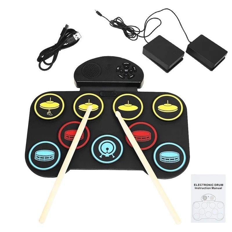 Kit de Bateria Portátil de Mão - Electronic Drum Kit For Kids avaliação e preço