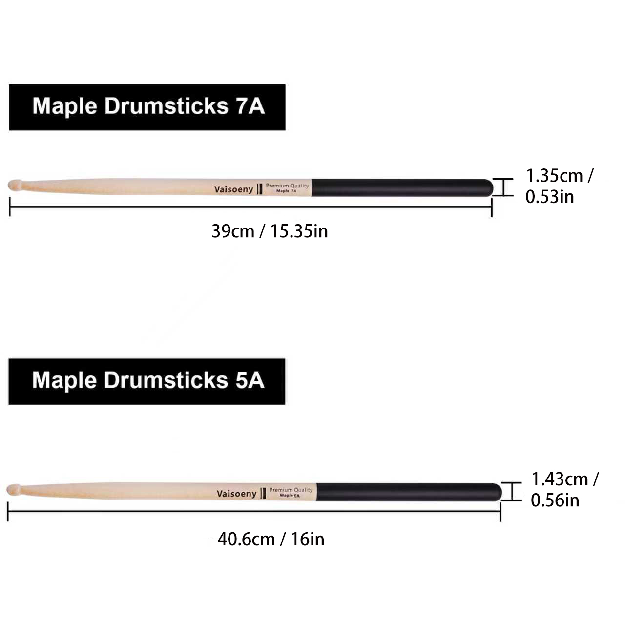 12 Pares de Baquetas Clássicas - Drumsticks 5A Maple avaliação e preço