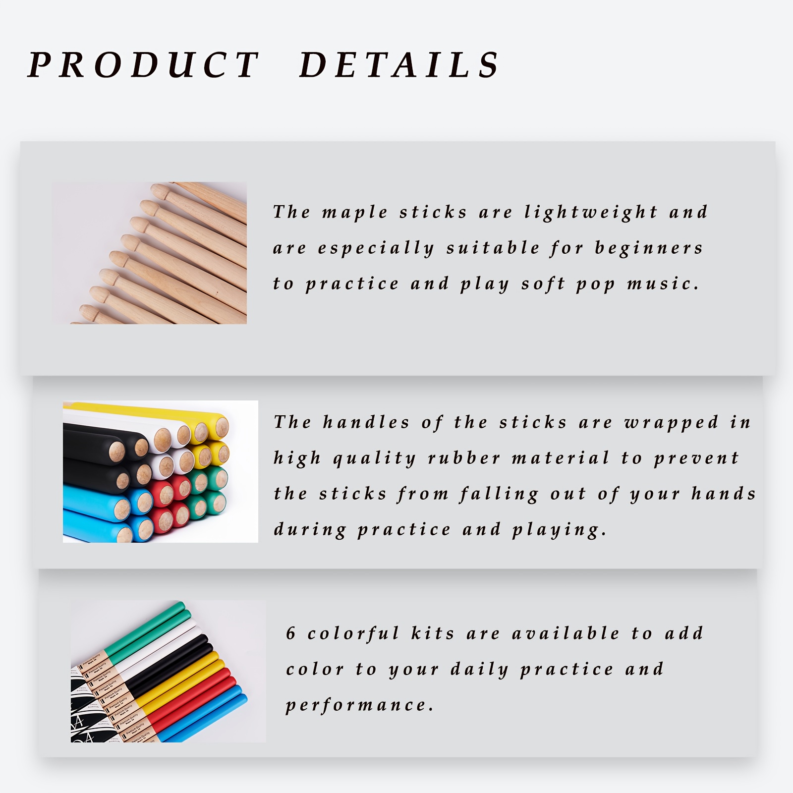 12 Pares de Baquetas Clássicas - Drumsticks 5A Maple avaliação e preço