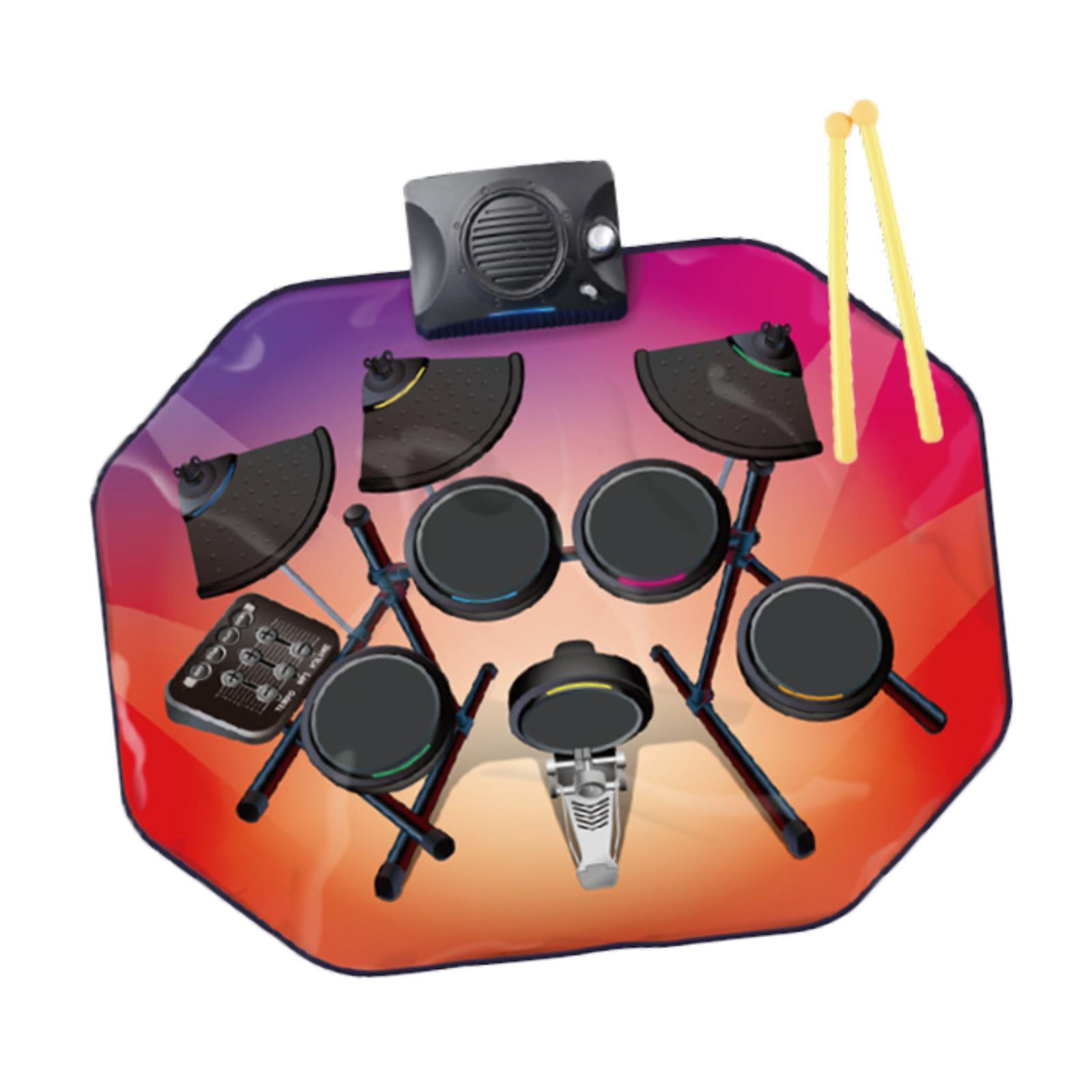Pad de prática de bateria dobr - Electronic Drum Set Roll Up avaliação e preço