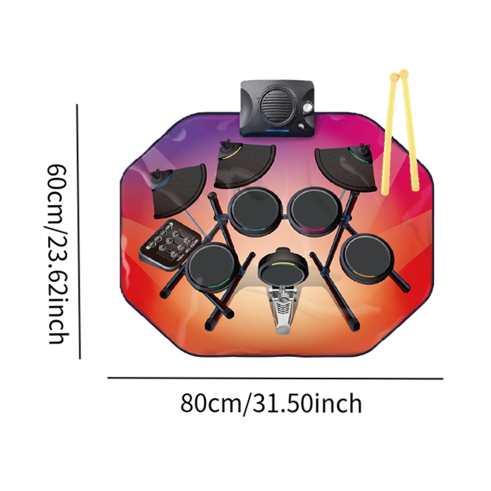 Pad de prática de bateria dobr - Electronic Drum Set Roll Up avaliação e preço