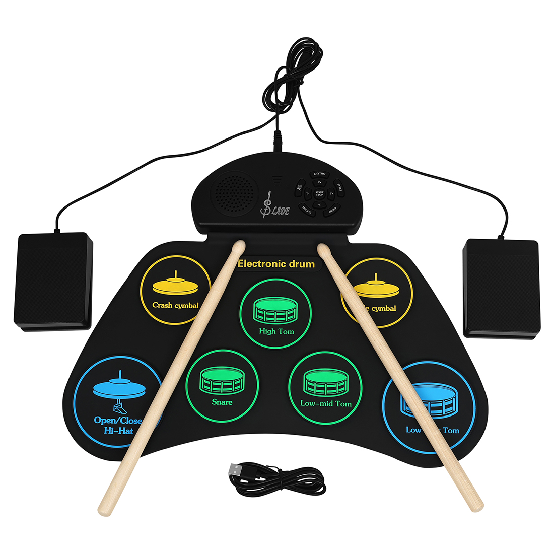 SLADE SD‑7 Bateria Eletrônica  - Electronic Drum Set Roll Up avaliação e preço