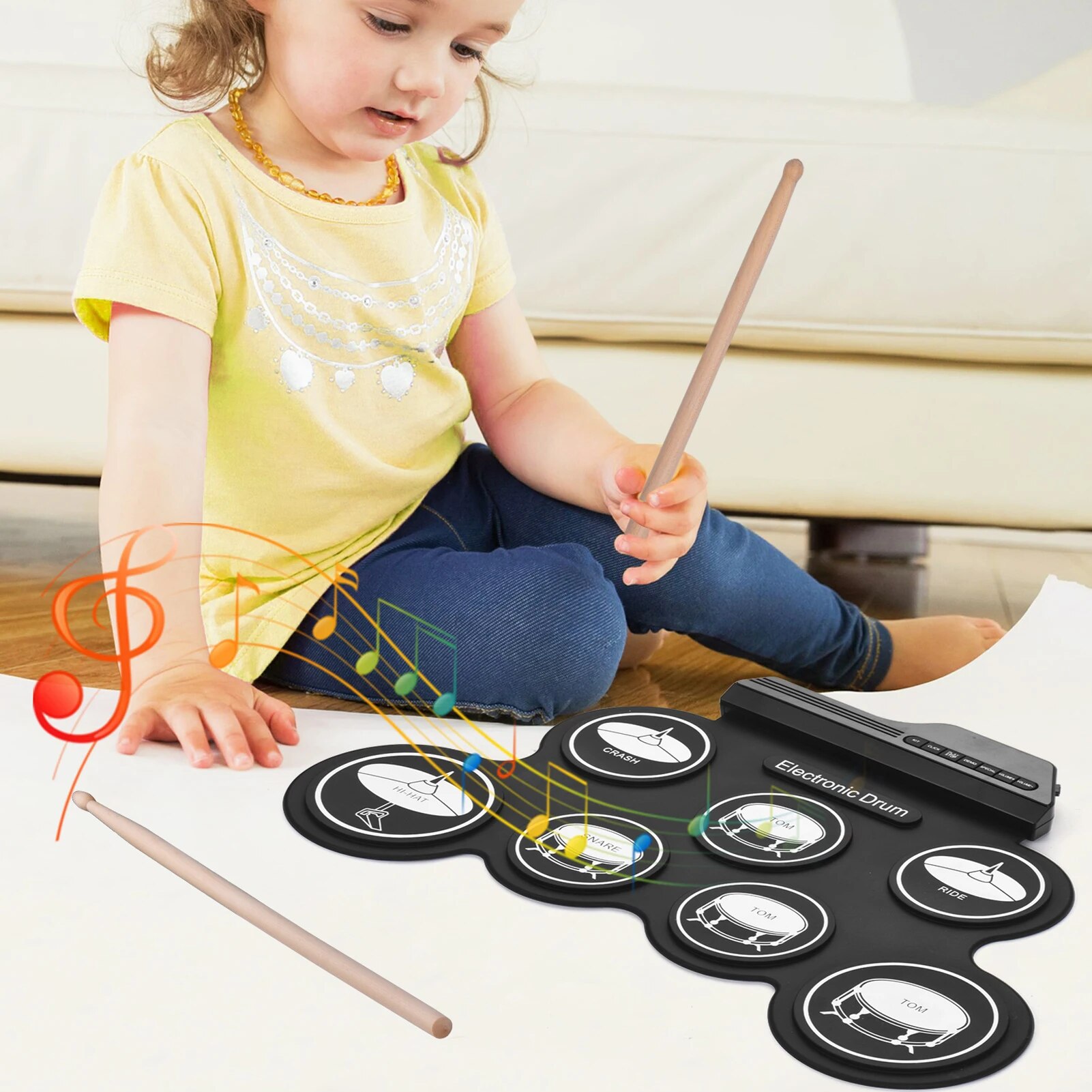 Conjunto de bateria eletrônica - Electronic Drum Kit For Kids avaliação e preço
