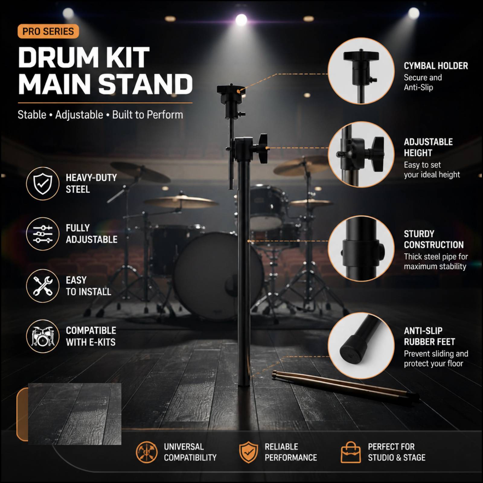 Suporte de Bateria Eletrônica  - Electronic Drum Rack Stand avaliação e preço