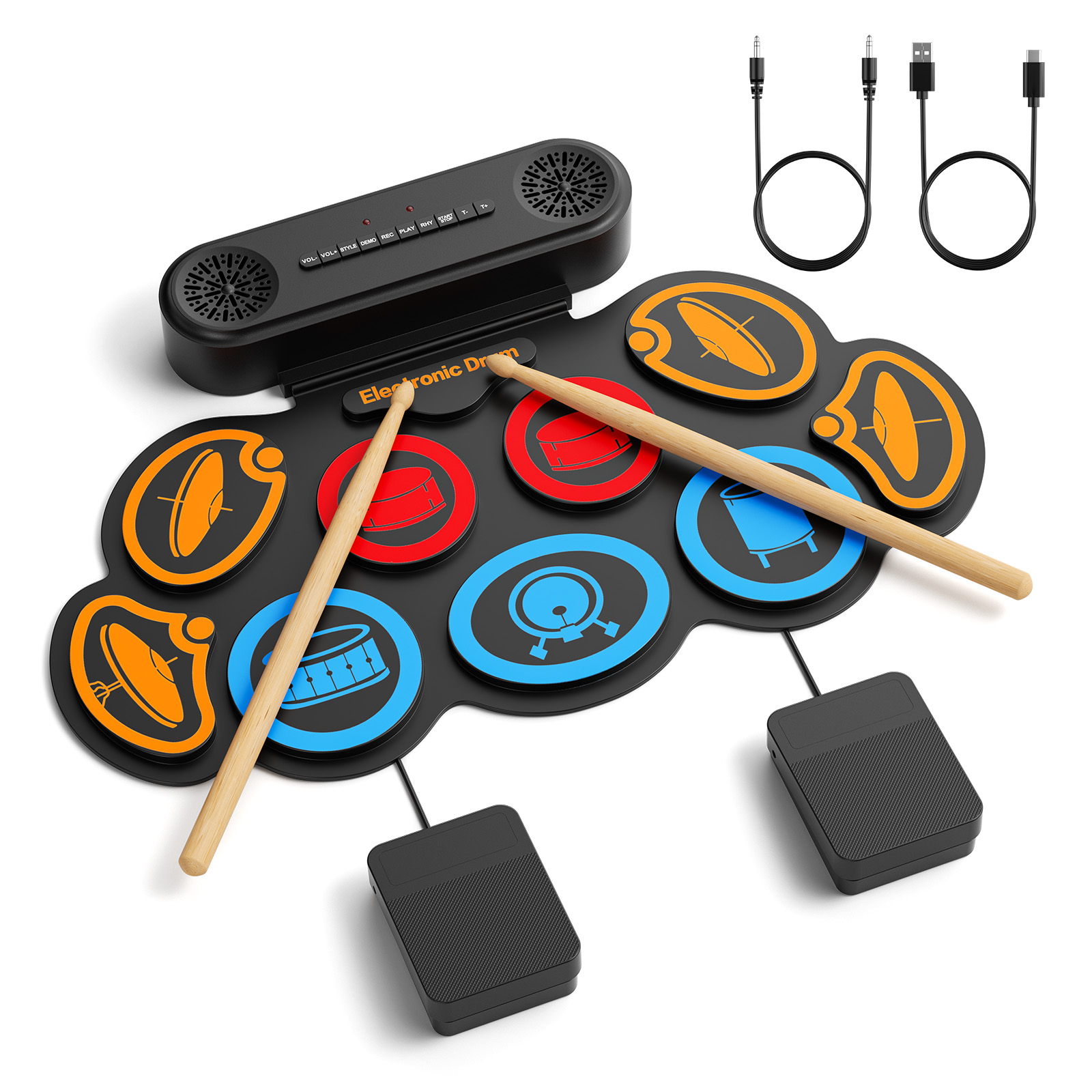 Conjunto de Bateria Eletrônica - Electronic Drum Set Roll Up avaliação e preço